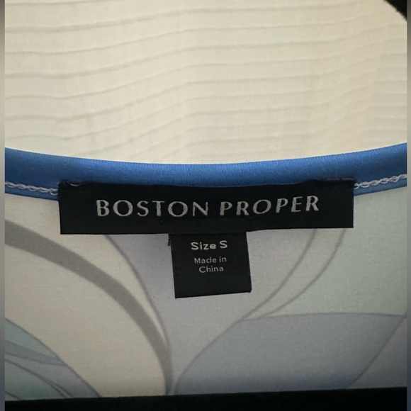 NWT Boston Proper V-neck Ocean Abstract Print Center Slit Maxi Dress | Small S - Picture 6 of 9